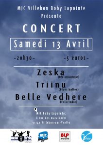 Concert // Zeska + Triinu + Belle Vedhere @ MJC BOBY LAPOINTE