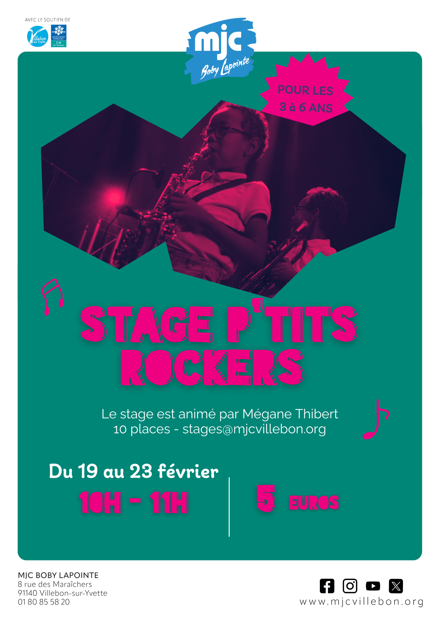 Stage P’tits Rockers – du 19/02 au 23/02 – [3-6 ans]
