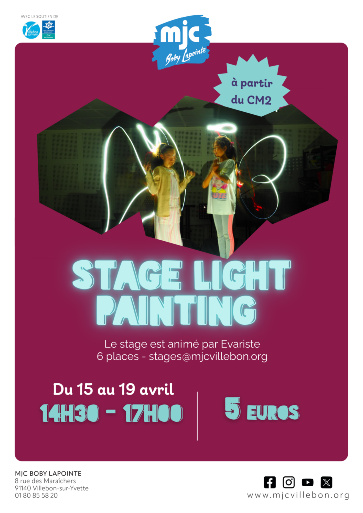 Stage Light Painting - du 15/04 au 19/04 - [10-15 ans]