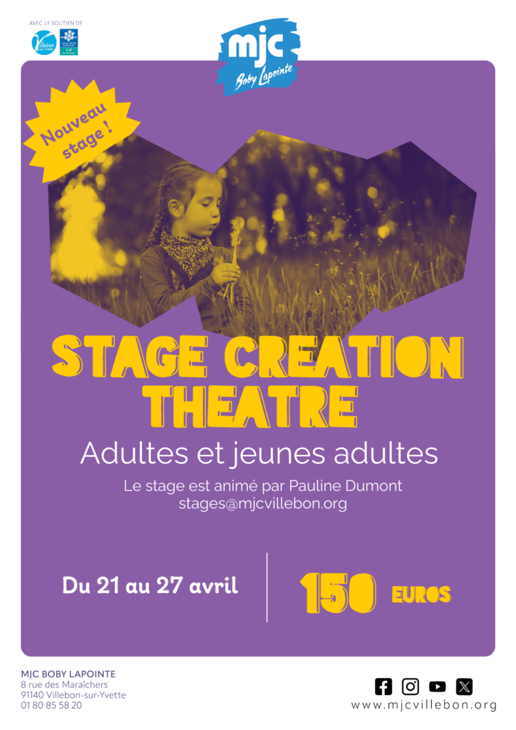 Stage Théâtre - du 21/04 au 27/04 - Adultes